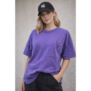 Vintage Purple Tee SK & Company Womens L Pocket Shirt Cotton Minimalist